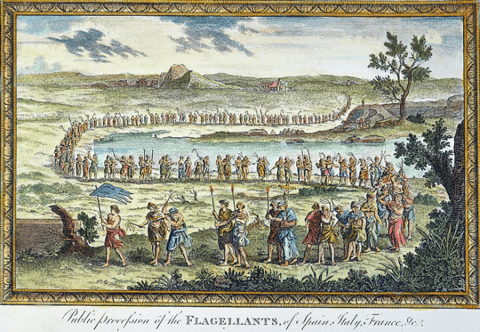 Click to enlarge Flagellants in the Middle Ages