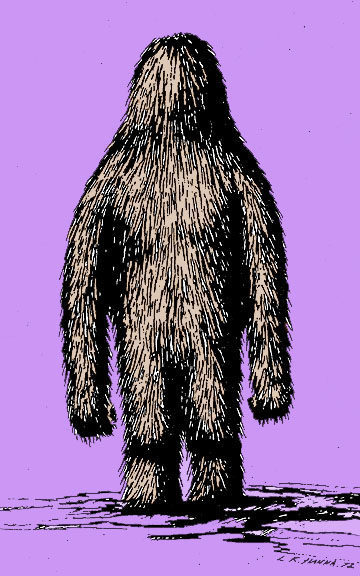 Eyewitness depiction of Momo, from a MUFON report.