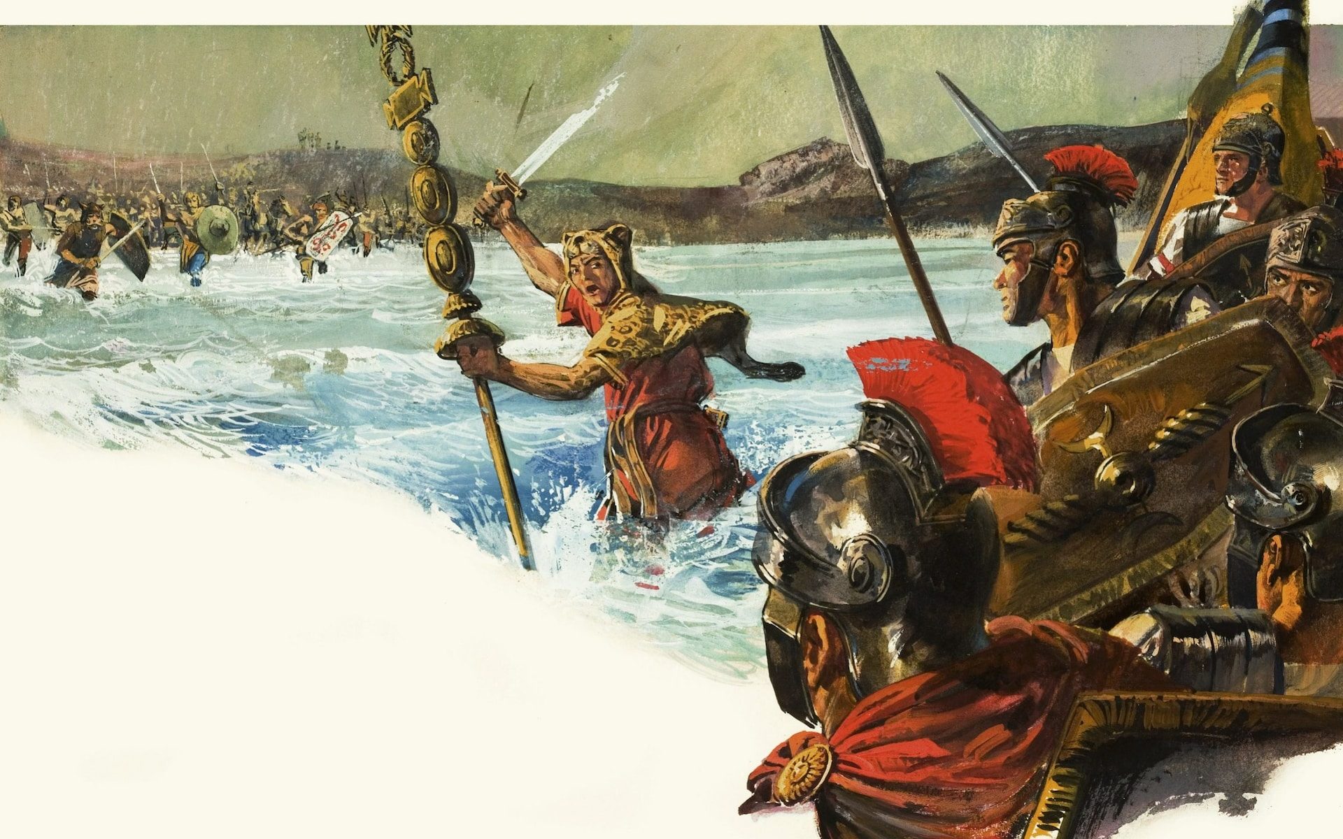 Click to enlarge Unidentified Roman legions invade Britain