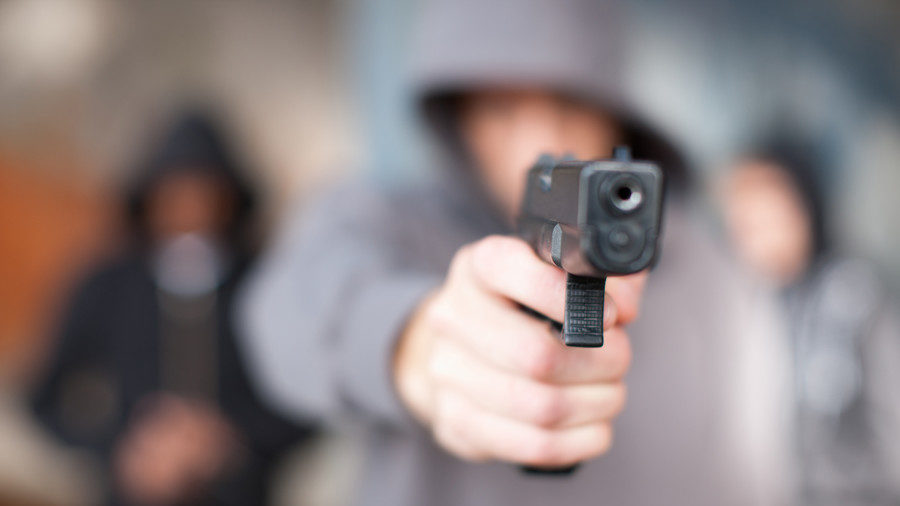 pointed gun