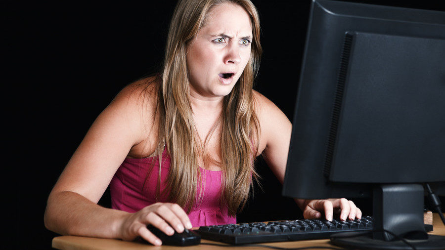 woman on computer