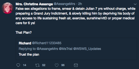Christine assange tweet