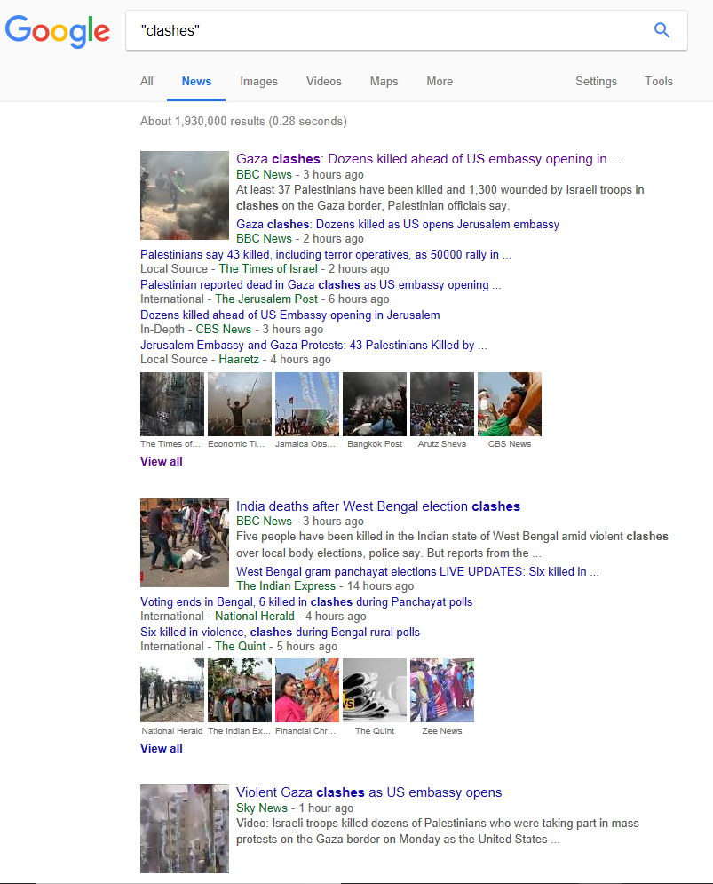 Click to enlarge google clashes