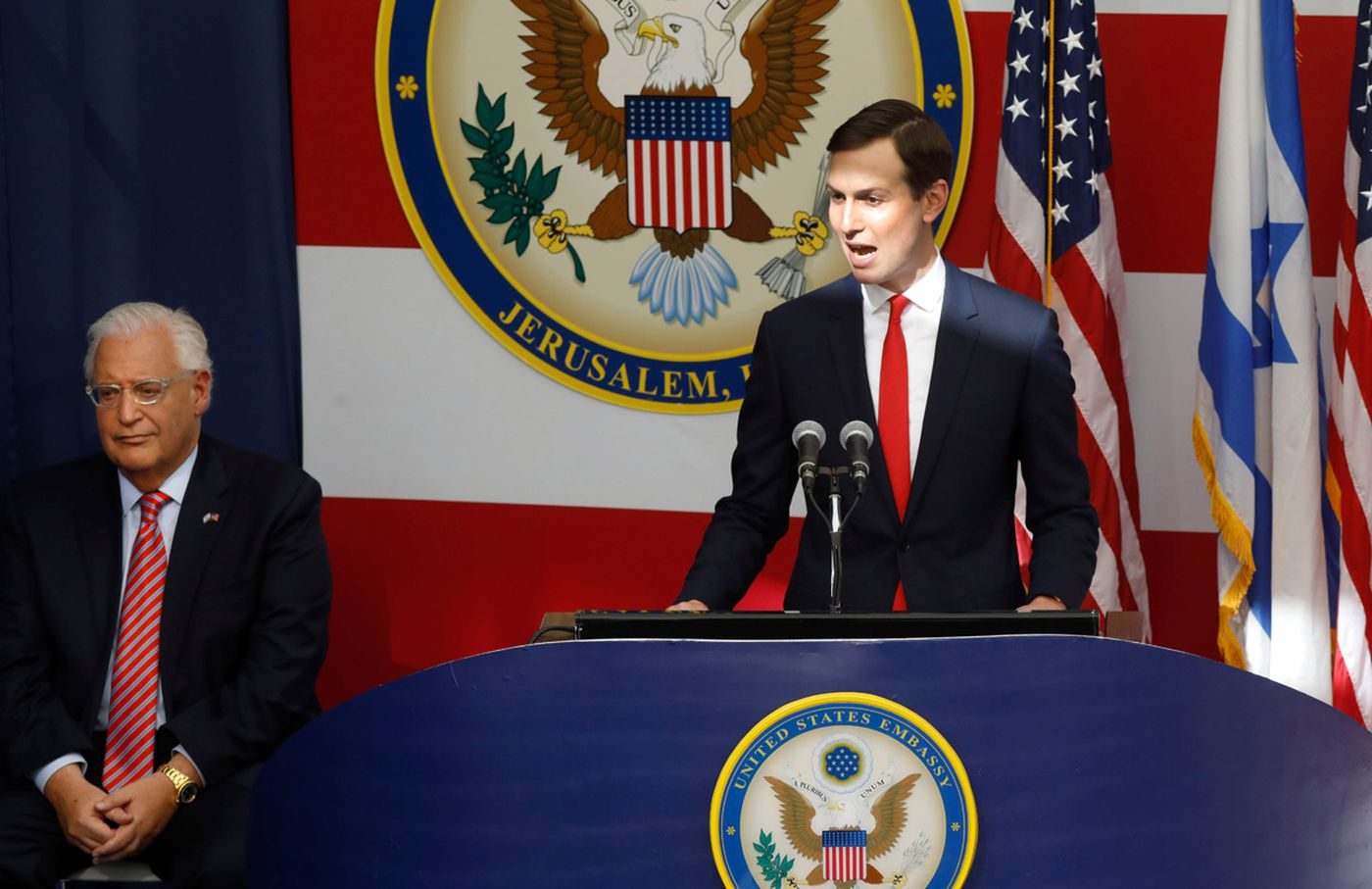 Click to enlarge Jared Kushner delivers a speech