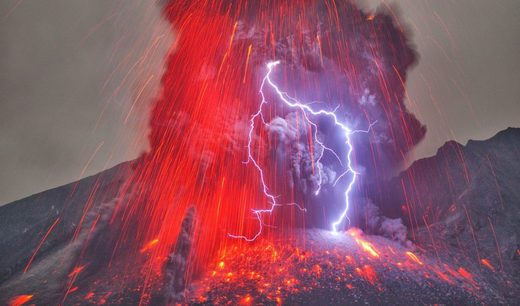 Click to enlarge Sakurajima volcano in Japan