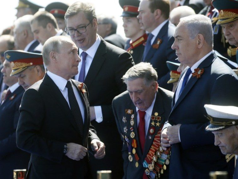 putin netanyahu victory parade moscow