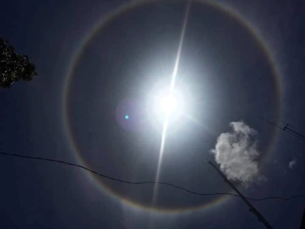 Sun halo over the Philippines