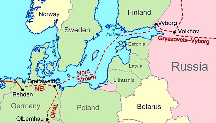 Click to enlarge Map Nordstream 2