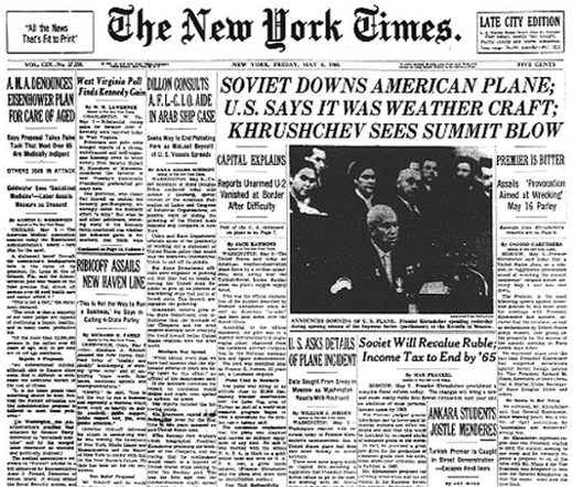 Click to enlarge gary Powers U-2 spy plane Soviet Union CIA