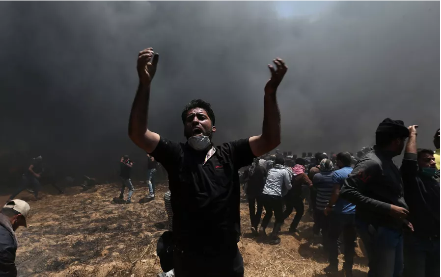 A Palestinian demonstrator