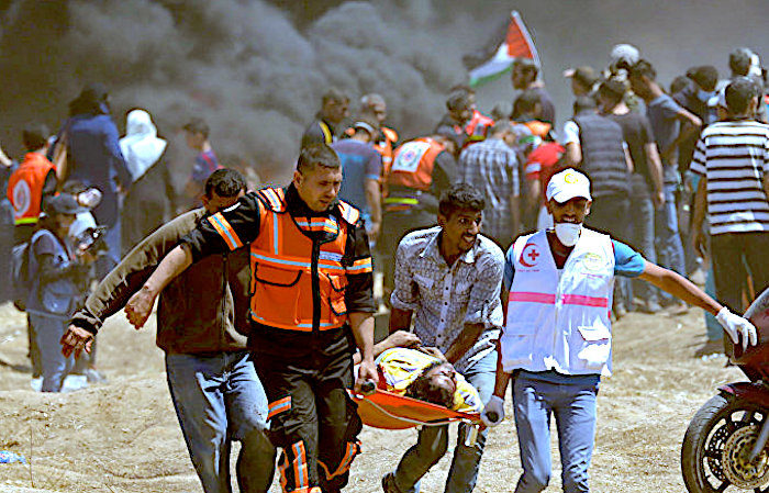 Injured Palestinian