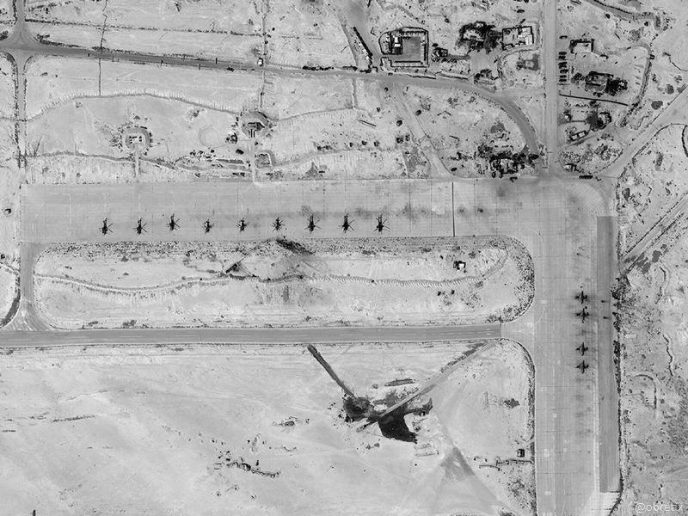 Satellite image of the T-4 airbase in Homs