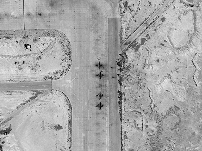 Satellite image of the T-4 airbase in Homs