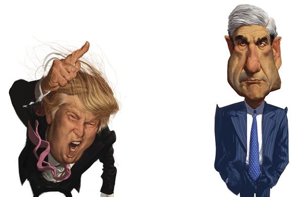 Trump and Mueller charicature