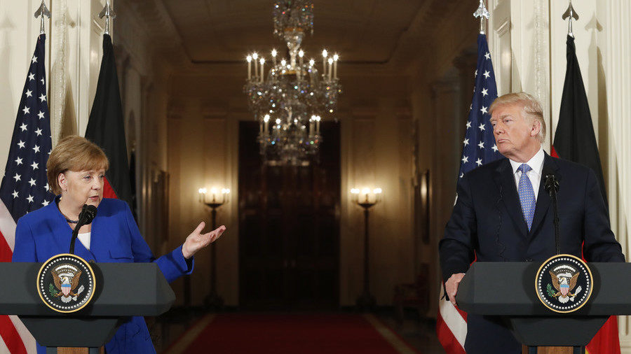 German Chancellor Angela Merkel and US President Donald Trump.
