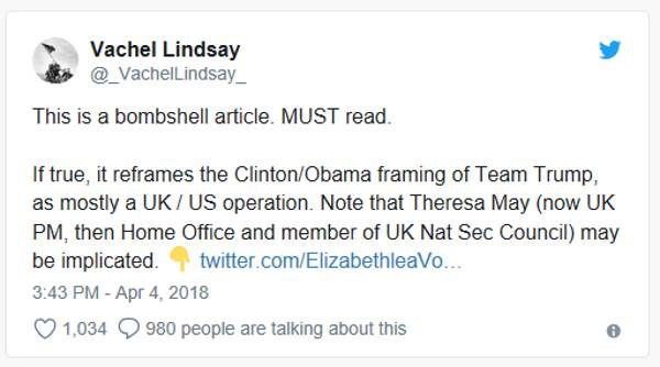 Click to enlarge tweet brits steele dossier obama
