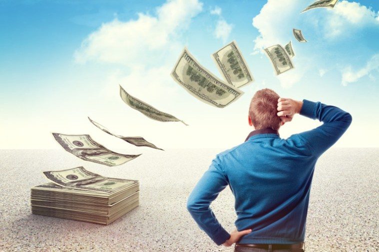 money flying away