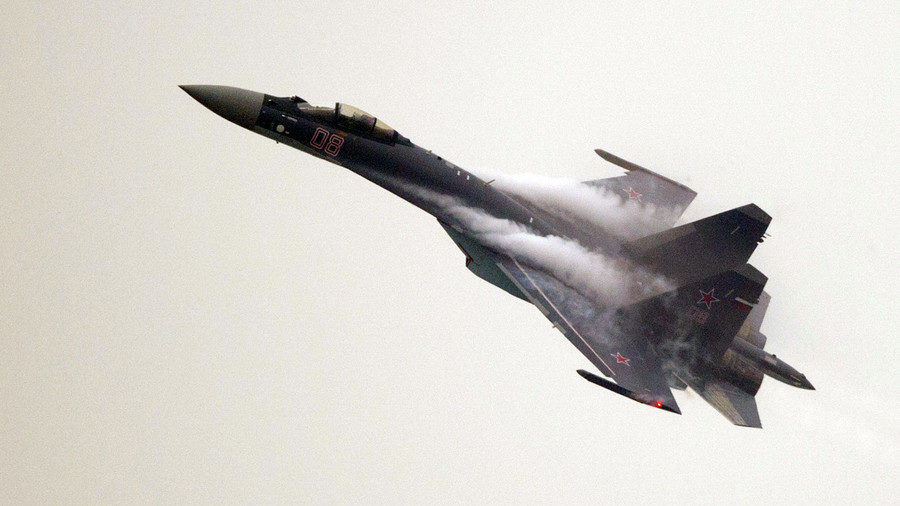 A Sukhoi SU-35 fighter jet