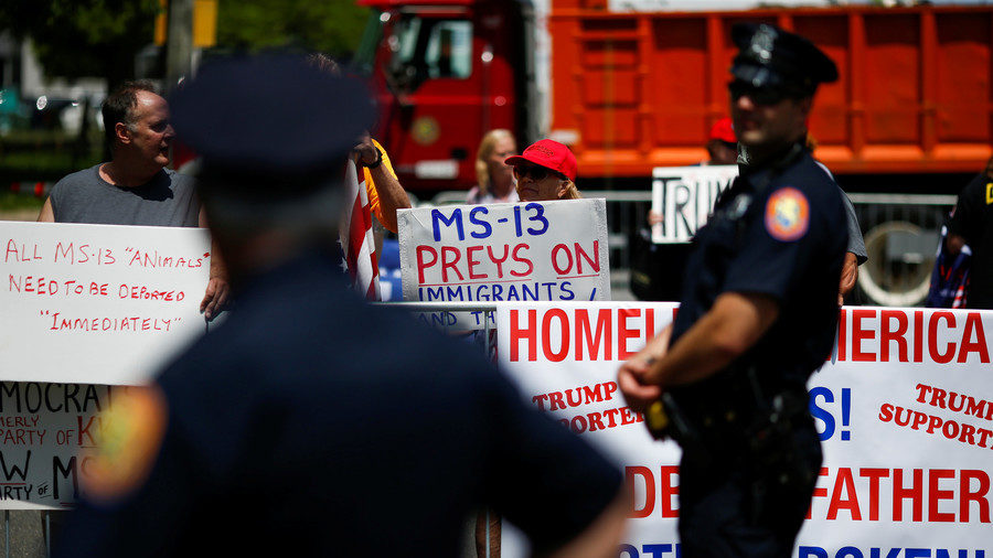 Click to enlarge MS 13 immigrant Trump protest