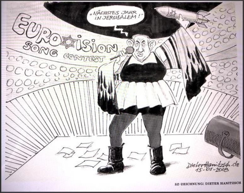 Click to enlarge netanyahu eurovision cartoon