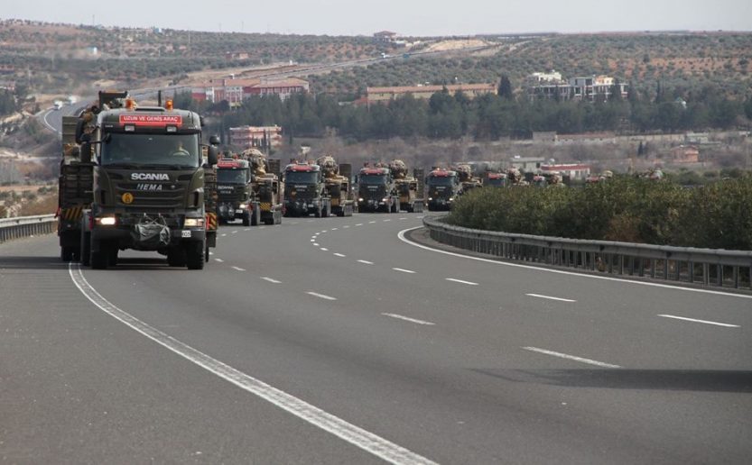 Massive Turkish Army convoy heads to Syrian border
