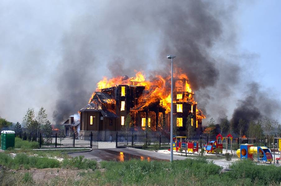 Click to enlarge Annunciation Church burning in Ukraine, a result of bombing