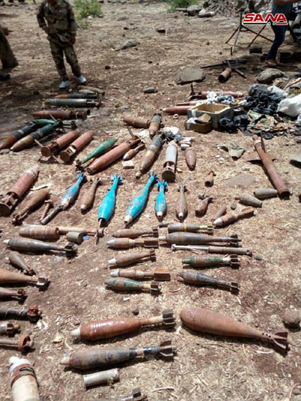 Click to enlarge Ammunition discovered by authorities in Homs