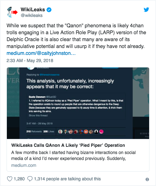 Wikileaks Qanon tweet
