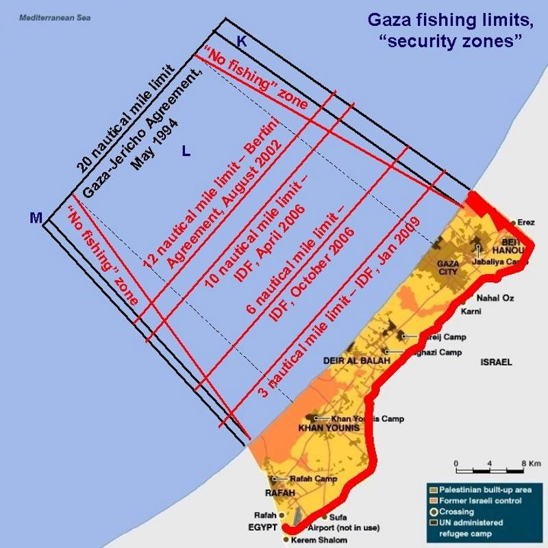 gaza blockade fishing security zones