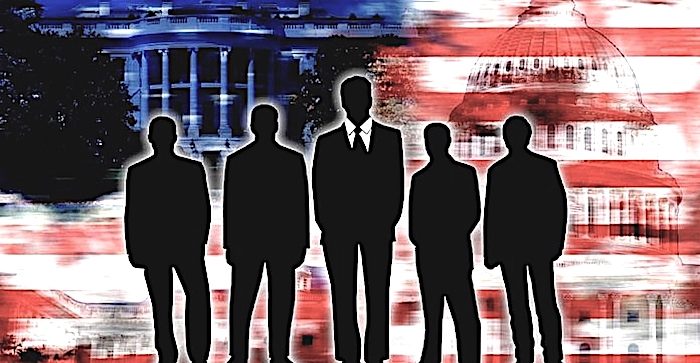 Five silhouettes WH flag