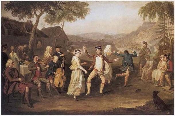 Click to enlarge David Allan (Scottish painter 1744-1796), ‘The Highland Wedding’, 1780.