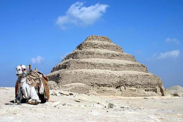 Click to enlarge The stepped pyramid at Saqqara.