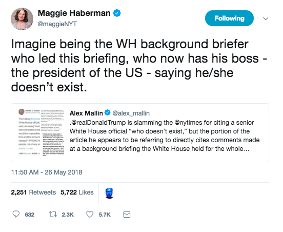 tweet Magie haberman NYT
