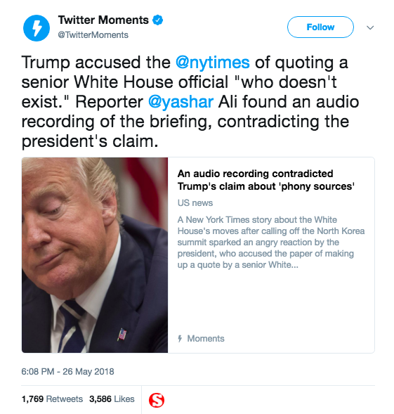 tweet Trump NYT
