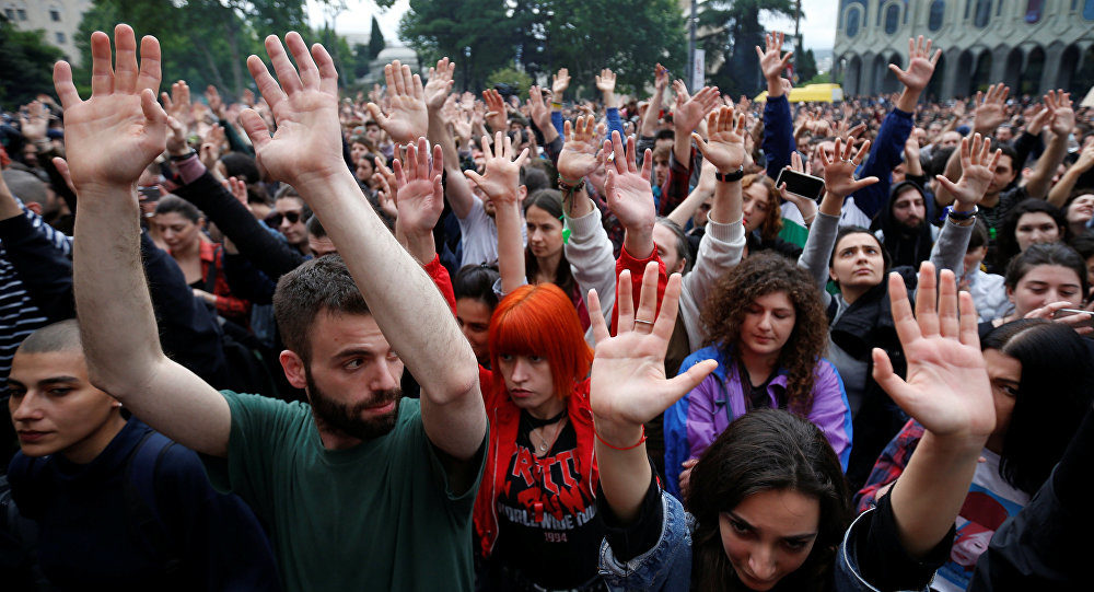 Click to enlarge Tbilisi protests Georgia 2018