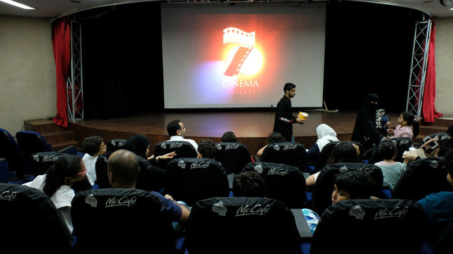 People inside the first Saudi Arabia cinema in Jeddah, Saudi Arabia on January 13, 2018
