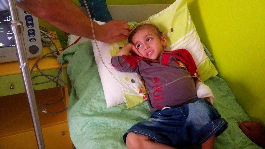 3 years old Iraqi child with cancer, Mohammed, in Kos, Greece