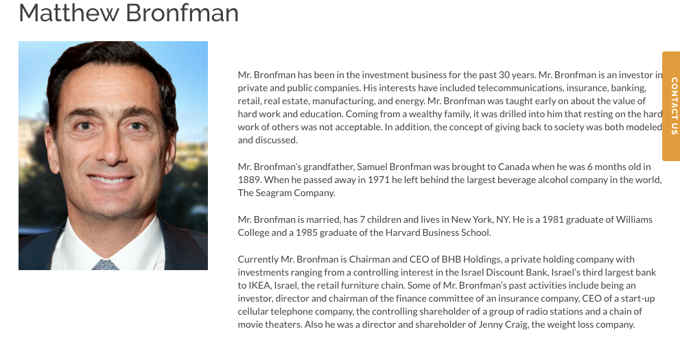 Click to enlarge Matthew Bronfman
