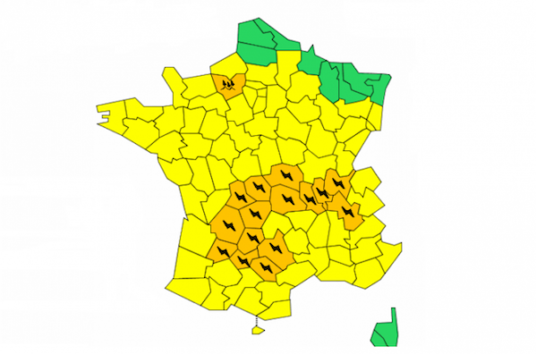 Click to enlarge Thunderstorm map France June 5 2018
