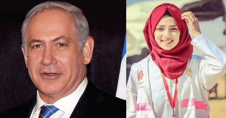 Click to enlarge netanyahu Razan al-Najjar.