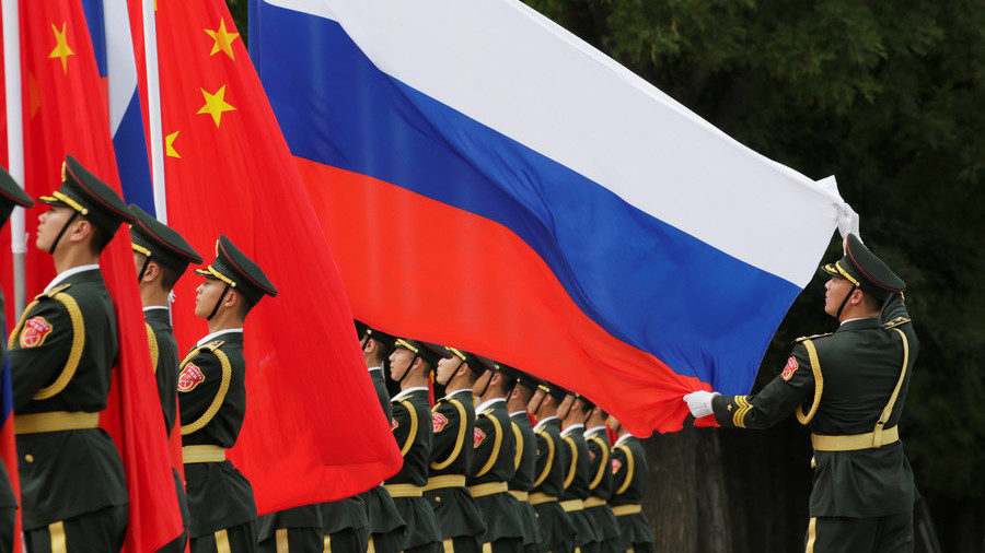 Click to enlarge China Russia flag
