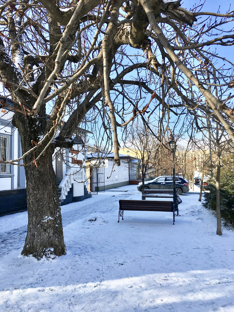 Click to enlarge Light snow blankets the city of Simferopol, Russian Christmas Day