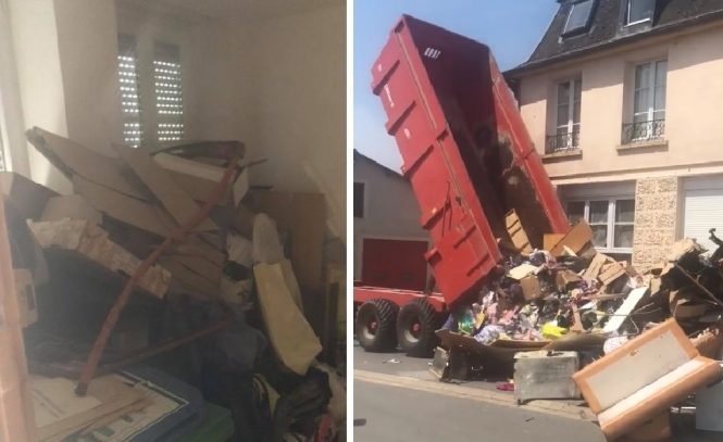 French homeowner dumps garbage left bad tenants