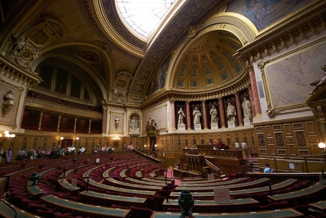 The French Senate chamber, where Senators voted in favour of the reforms by 240 to 85