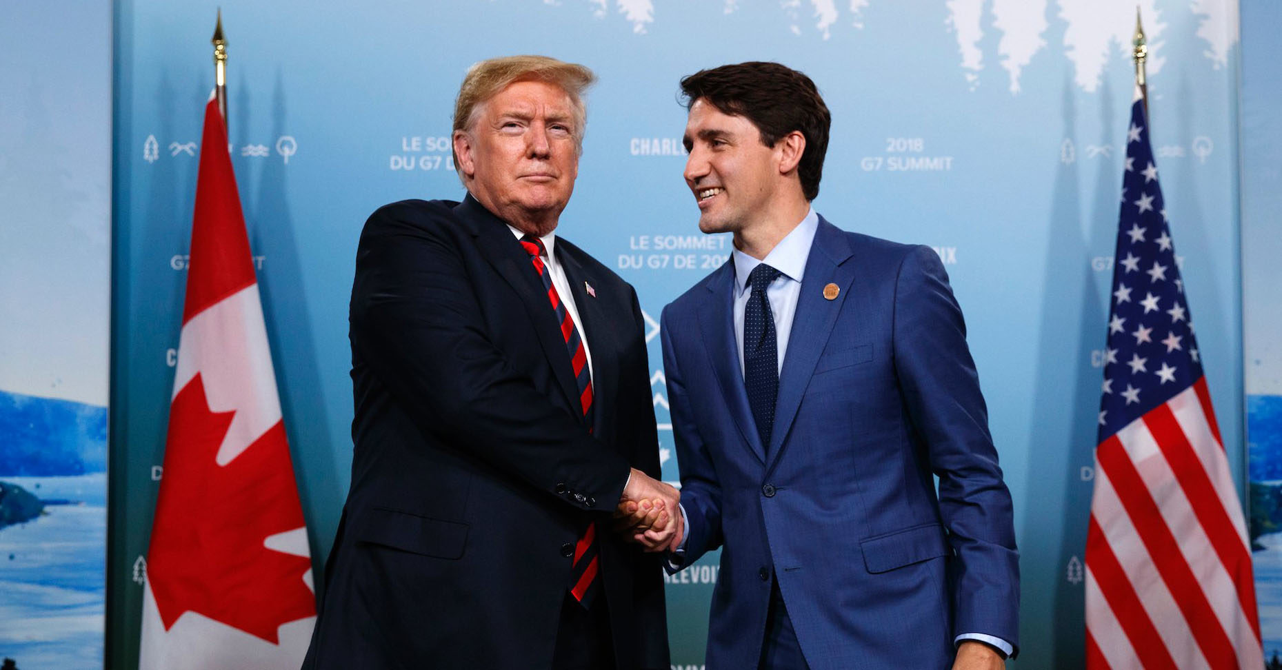 Trump Trudeau handshake