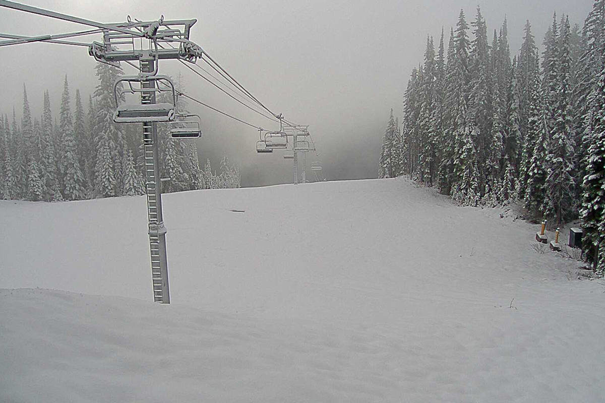 Click to enlarge The webcam at SilverStar Mountain Resort’s Silverwoods lift shows plenty of snow on the morning of June 11.