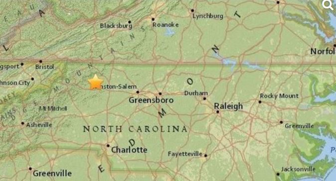North Carolina earthquake with boom