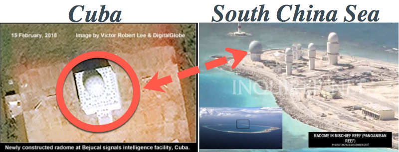 Click to enlarge Chinese radome (right) and Cuban radome (left)