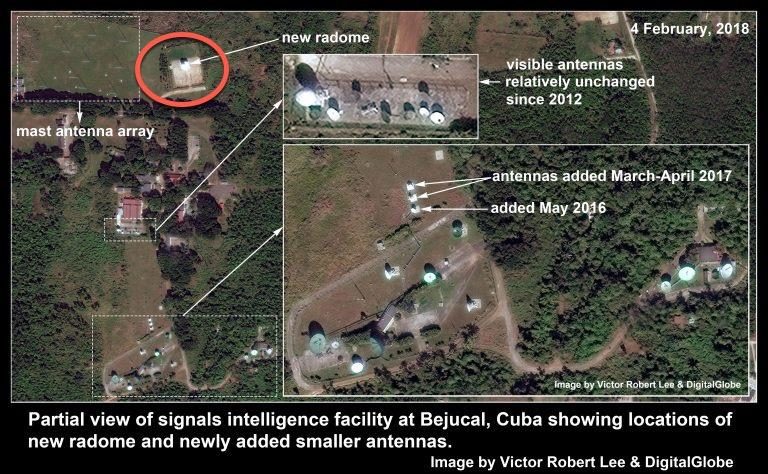 Click to enlarge signals intelligence facility radome at Bejucal Cuba