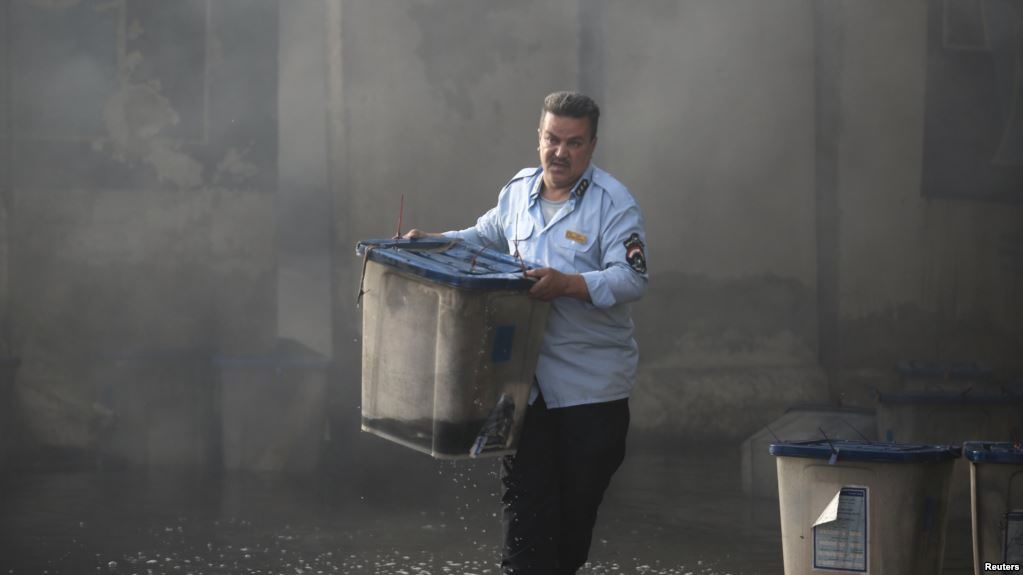 baghdad ballot box fire